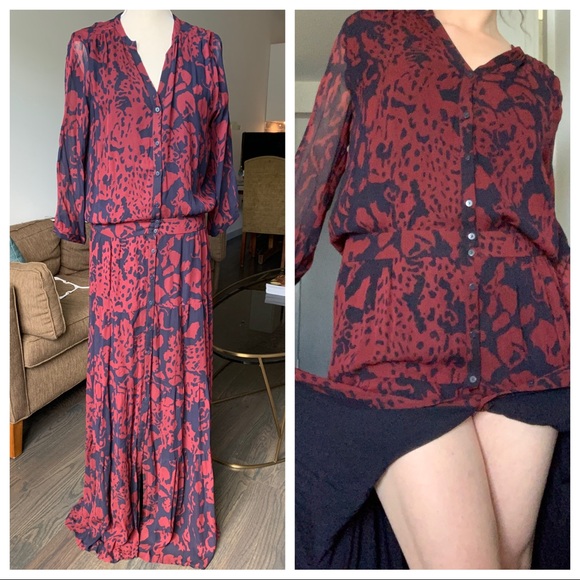 SOLD Blake Crepe-chiffon Maxi Dress In Marine - Picture 3 of 4